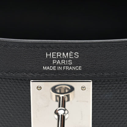 Hermes Berline Toile Swift Kelly Sellier 32 Black Ecru 6 of 11