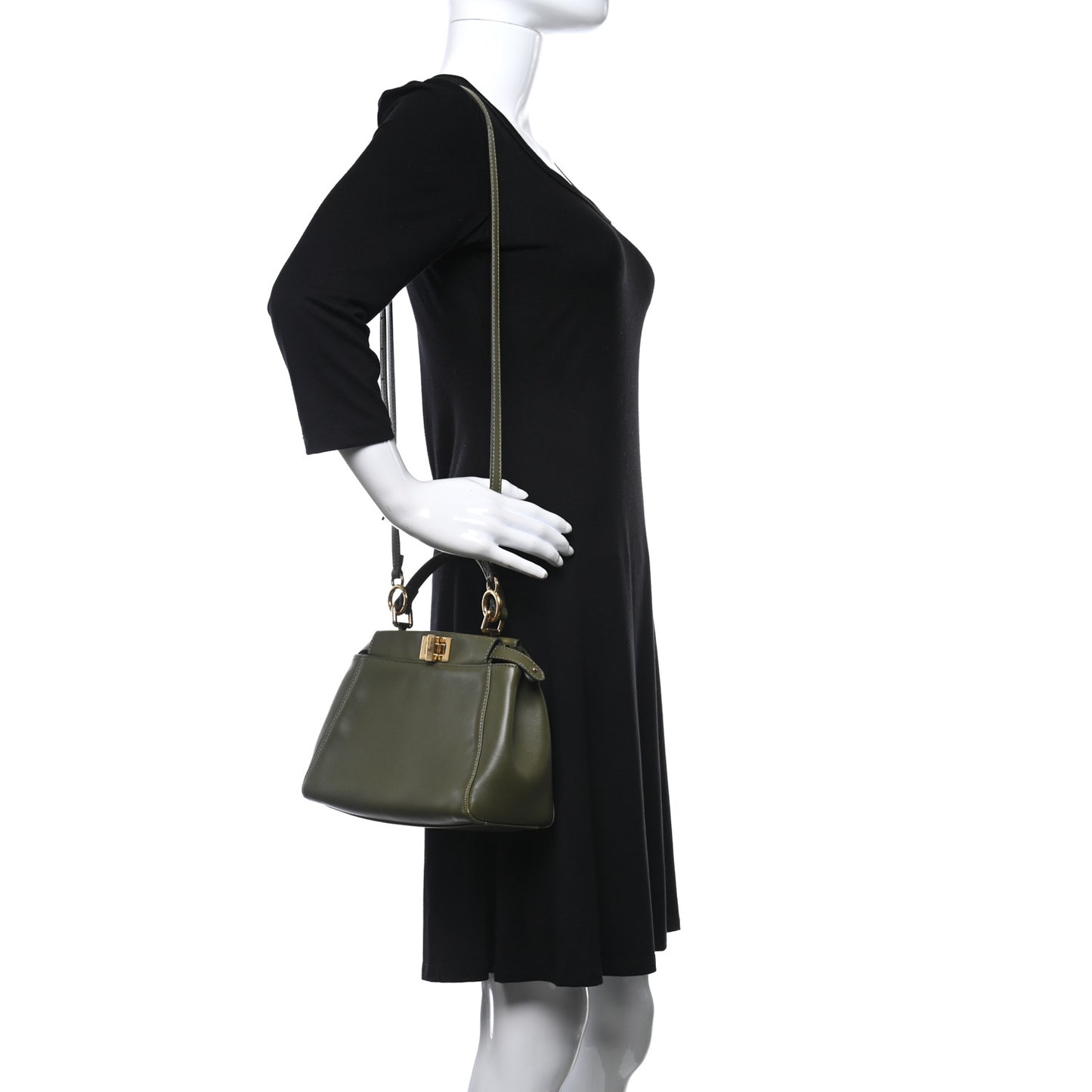 Nappa Mini Peekaboo Iconic Satchel Verde Equatore