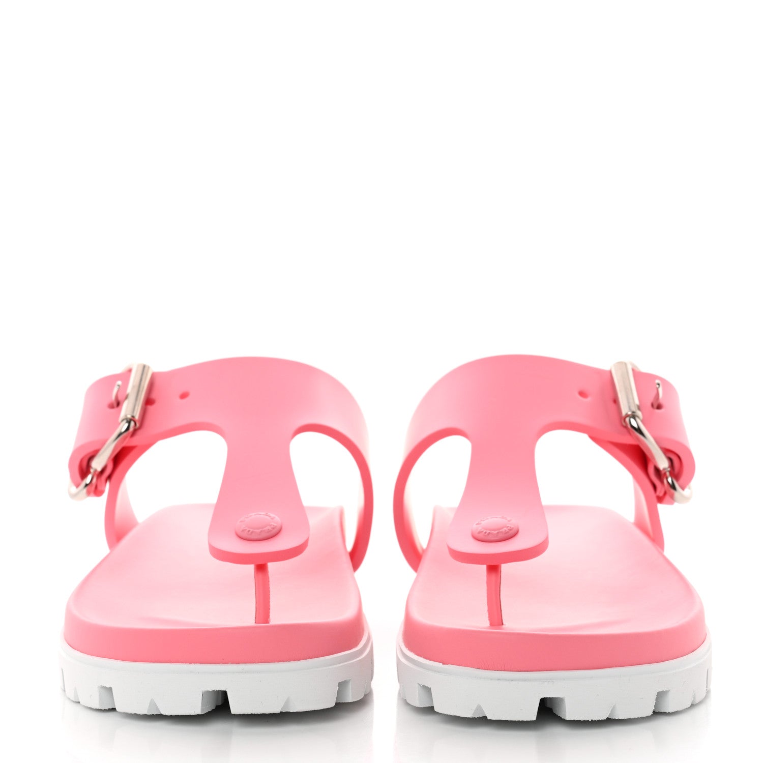 Prada EVA Rubber Buckled Lug Sole 20mm Thong Sandals 40 Begonia 2 of 8