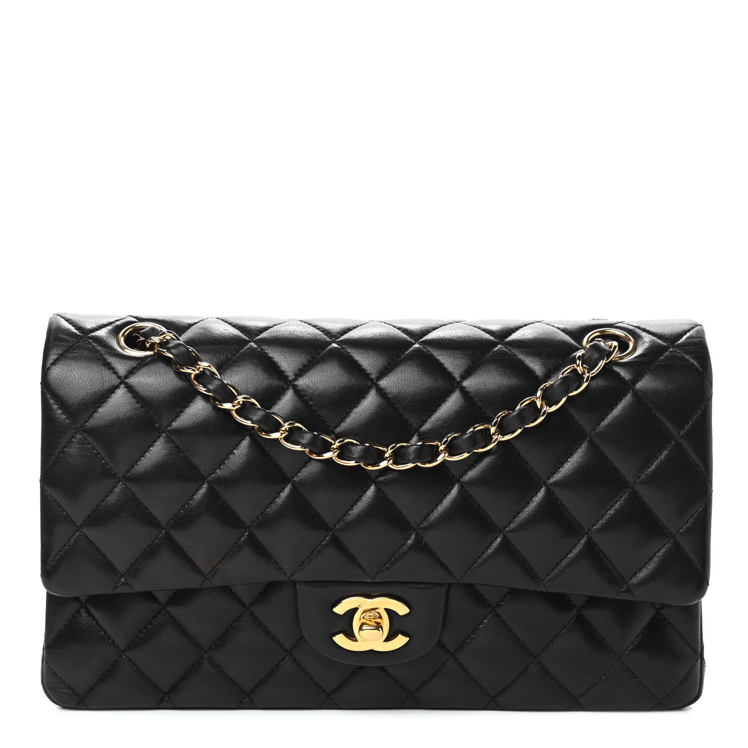 Chanel Lambskin Quilted Medium Double Flap Black 1 of 10