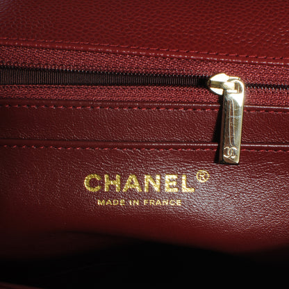 Chanel Caviar Jumbo Single Flap Dark Red 7 of 9