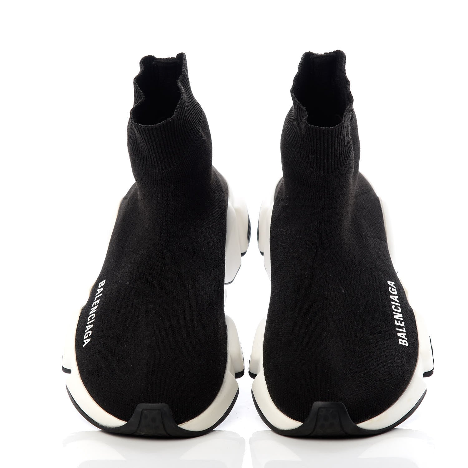 Balenciaga Neoprene Knit Womens Speed Sneakers 36 Black White 6 of 9