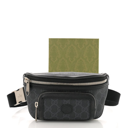 Gucci GG Supreme Monogram Textured Calfskin Retro Interlocking G Belt Bag Black 10 of 10