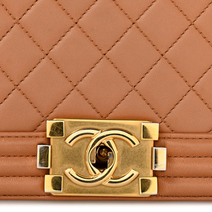 Chanel Lambskin Quilted New Medium Boy Flap Dark Beige 13 of 16
