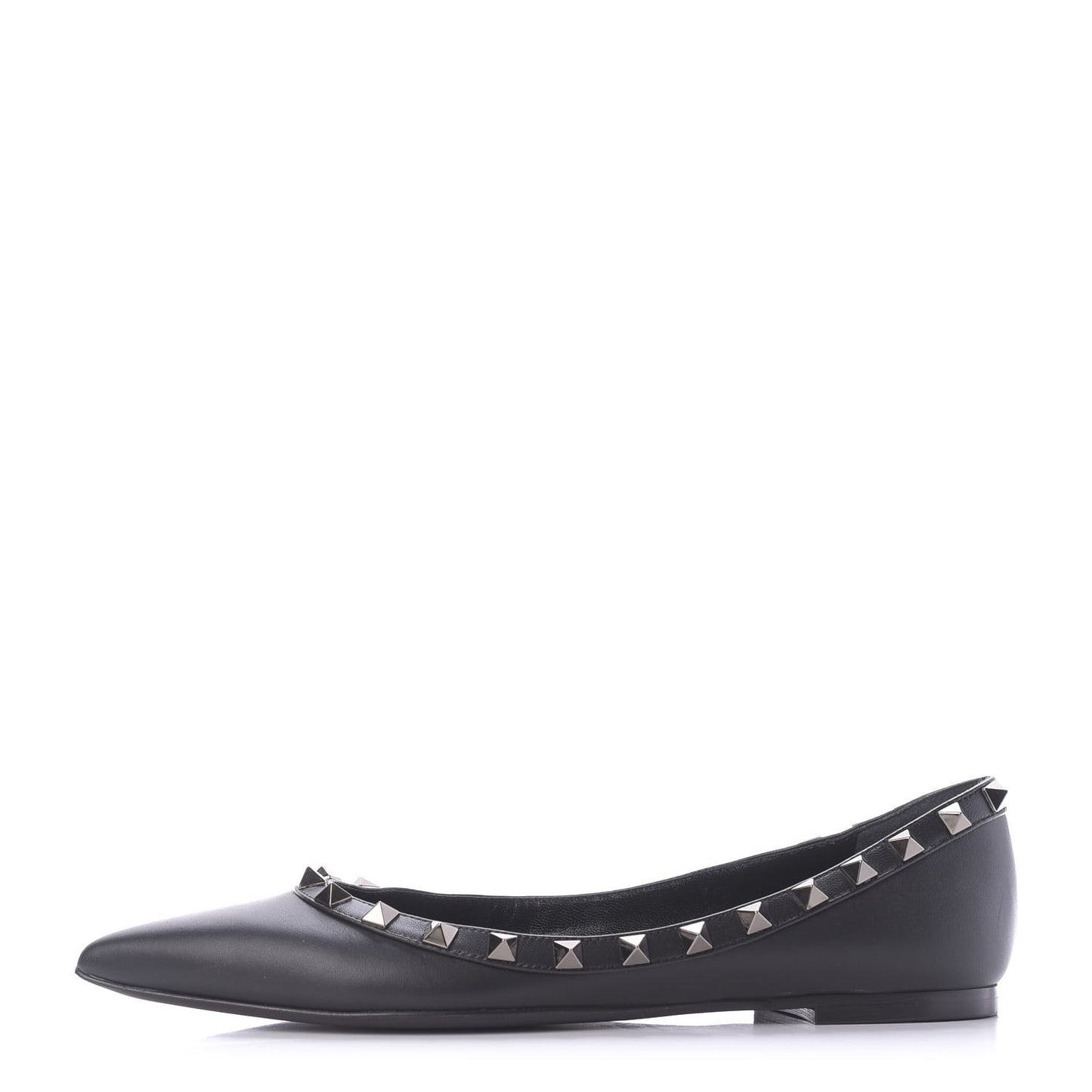 Nappa Rockstud Ballerina Flats 37 Black
