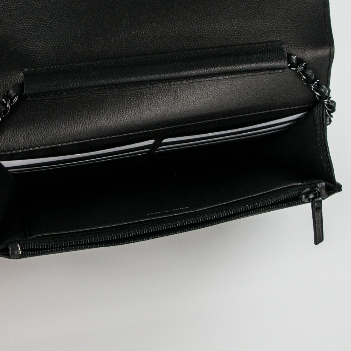Caviar Quilted Boy Wallet On Chain WOC So Black