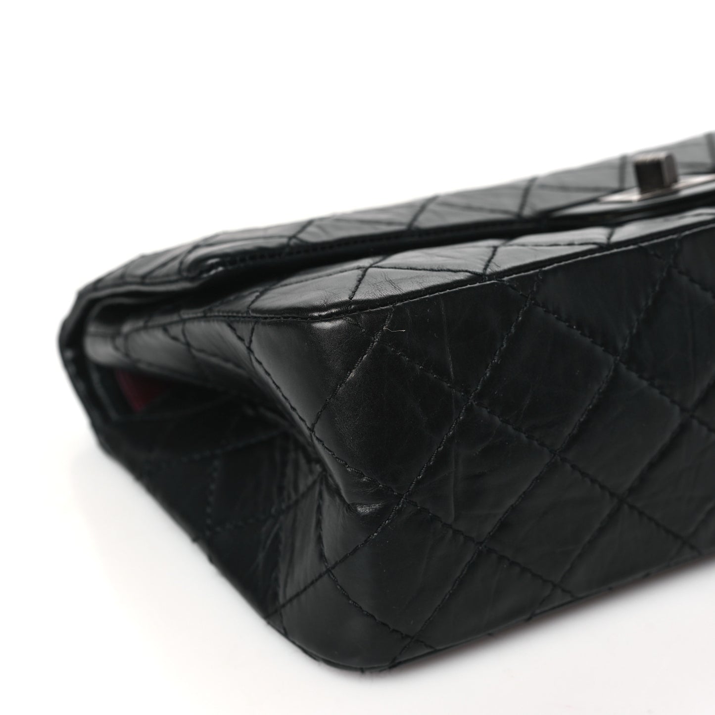Aged Calfskin Quilted 2.55 Reissue 226 Flap Black