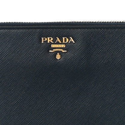 Prada Saffiano Metal Zip Around Wallet Baltico 7 of 15