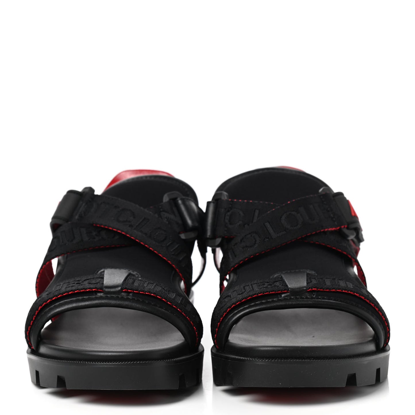 Calfskin Velcrissimo Flat Sandals 39 Black