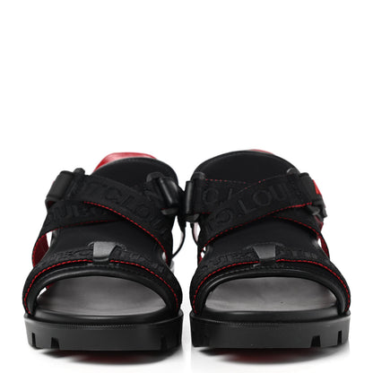 Christian Louboutin Calfskin Velcrissimo Flat Sandals 39 Black 2 of 8