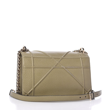 Christian Dior Grained Calfskin Medium Diorama Flap Bag Grey Green 3 of 10