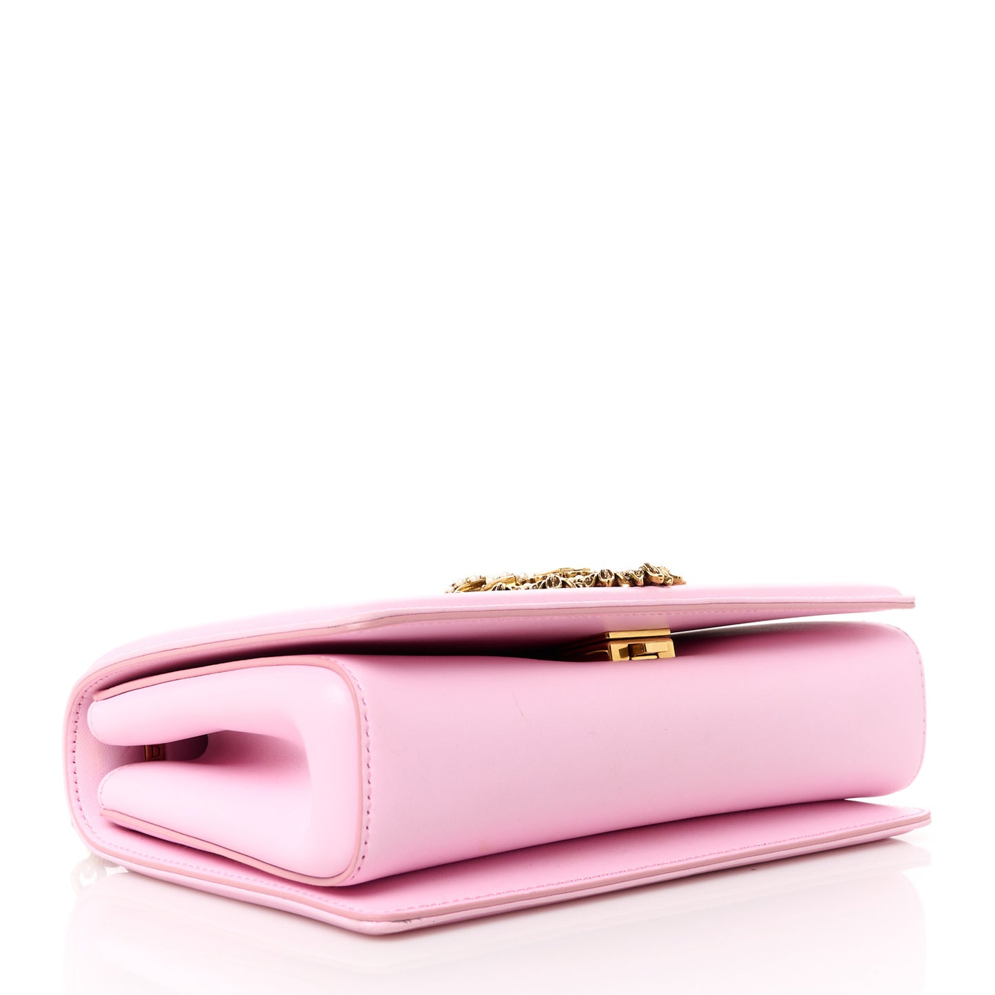 DOLCE GABBANA Calfskin Medium Devotion Crossbody Candy