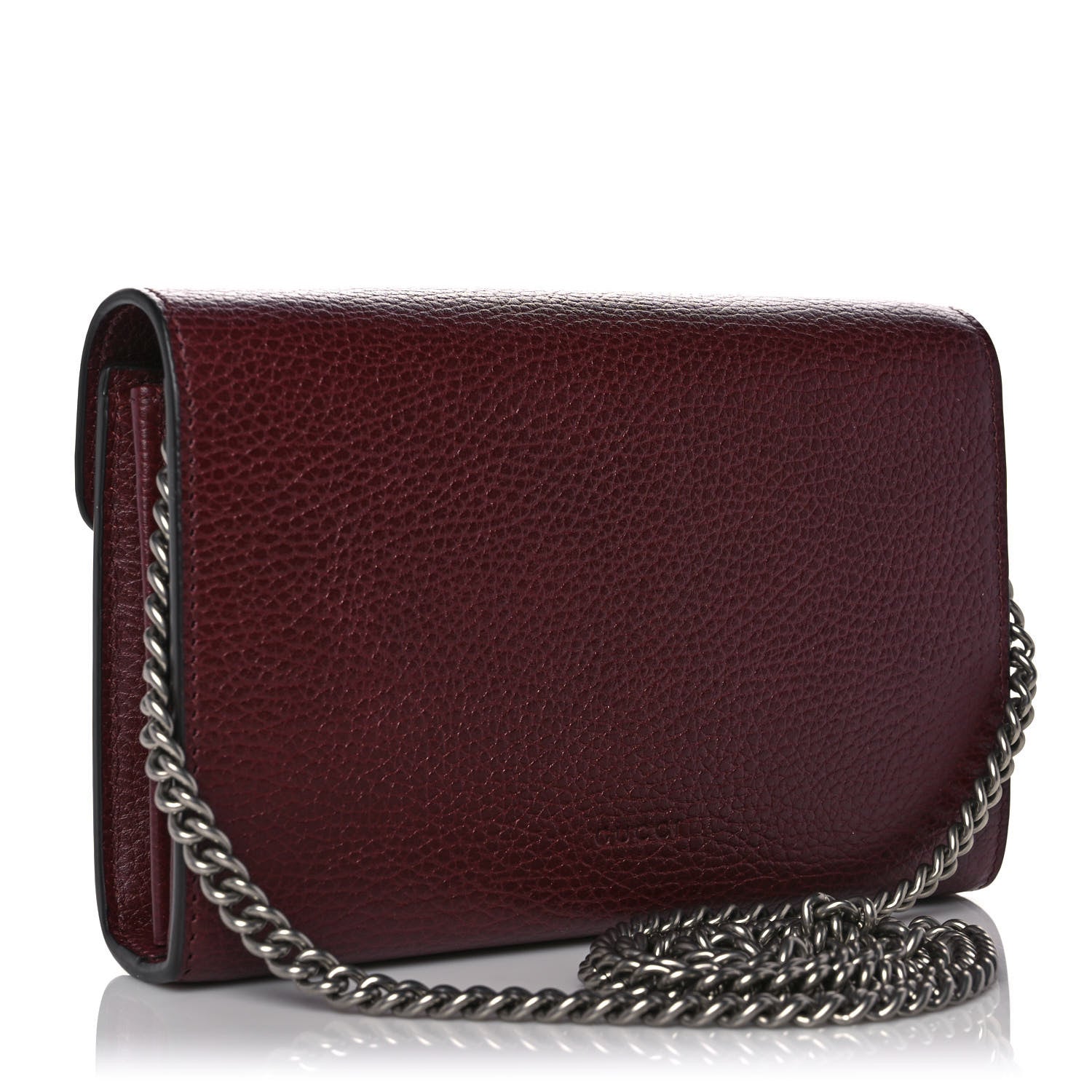 Gucci Dollar Calfskin Crystal Mini Dionysus Chain Wallet Vintage Bordeaux 3 of 9