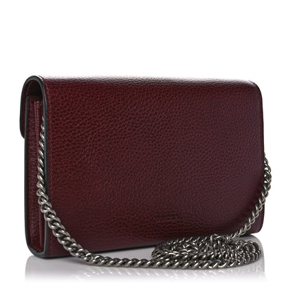Gucci Dollar Calfskin Crystal Mini Dionysus Chain Wallet Vintage Bordeaux 3 of 9