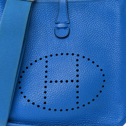 Hermes Taurillon Clemence Evelyne III PM Bleu Hydra 7 of 11