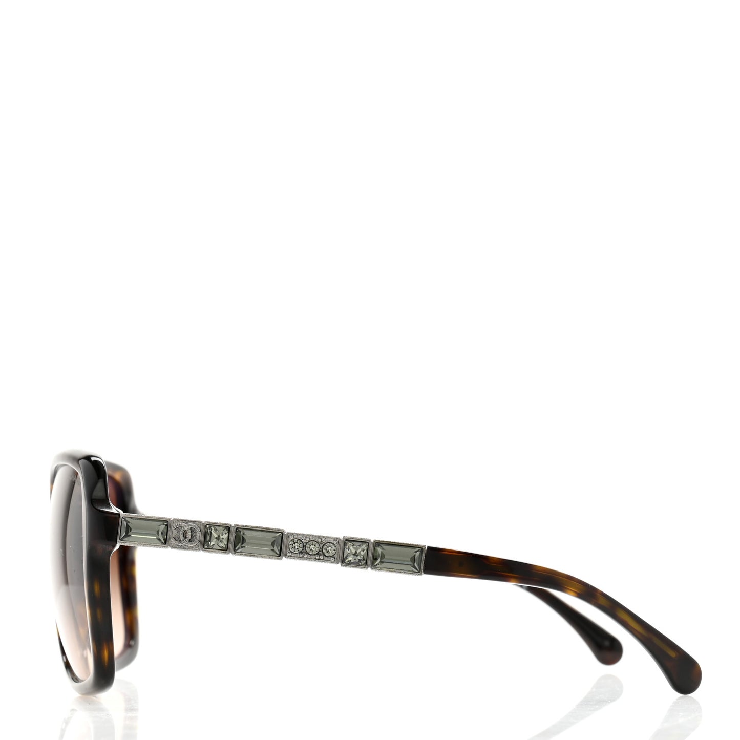 Crystal Baguette Square Sunglasses 5308-B Tortoise