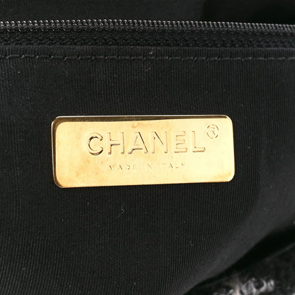 Chanel Tweed Quilted Medium Chanel 19 Flap Black Ecru White 7 of 11