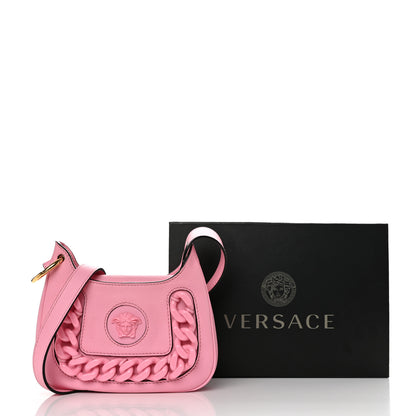 Versace Calfskin La Medusa Mini Chain Hobo Bag Baby Pink 11 of 11