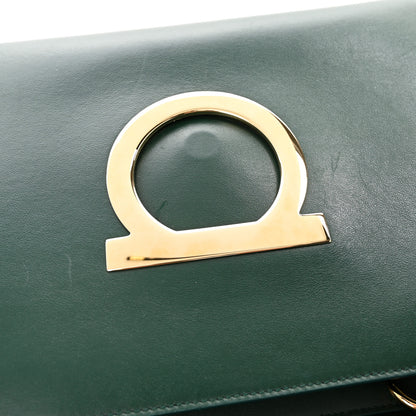 Salvatore Ferragamo Calfskin Thalia Flap Top Handle Satchel Dark Green 11 of 11