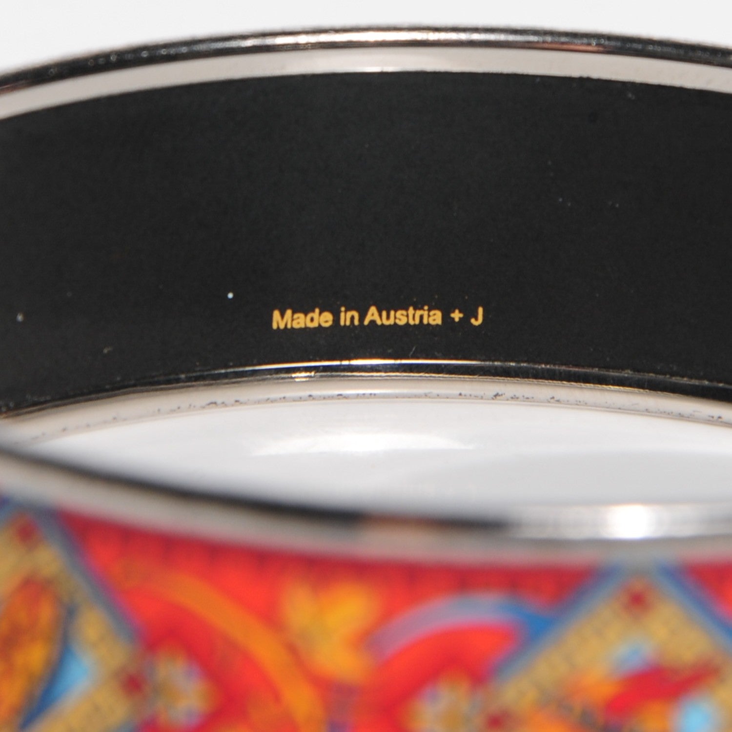 Hermes Enamel Printed Pilgrim Wide Bracelet 65 4 of 6