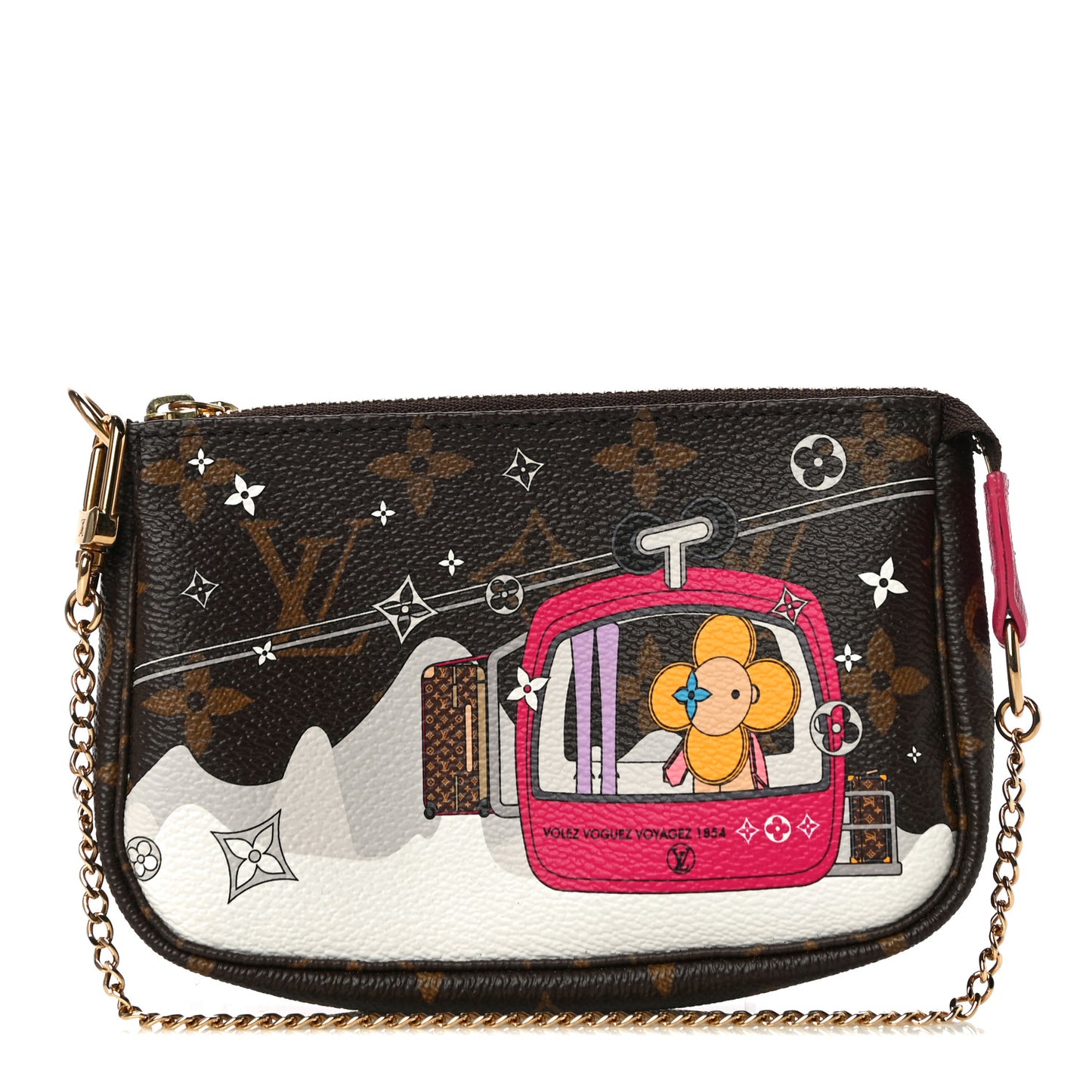 Monogram 2019 Christmas Animation Mini Courchevel Pochette Accessories Fuchsia
