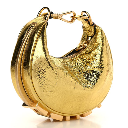 Fendi Rock Millenium Nano Fendigraphy Hobo Charm Gold 2 of 10