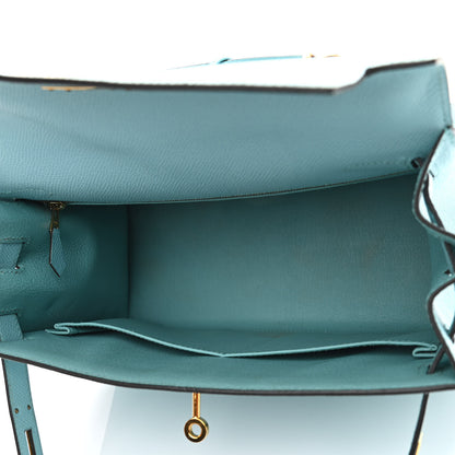 Hermes Epsom Kelly Sellier 28 Bleu Atoll 5 of 13