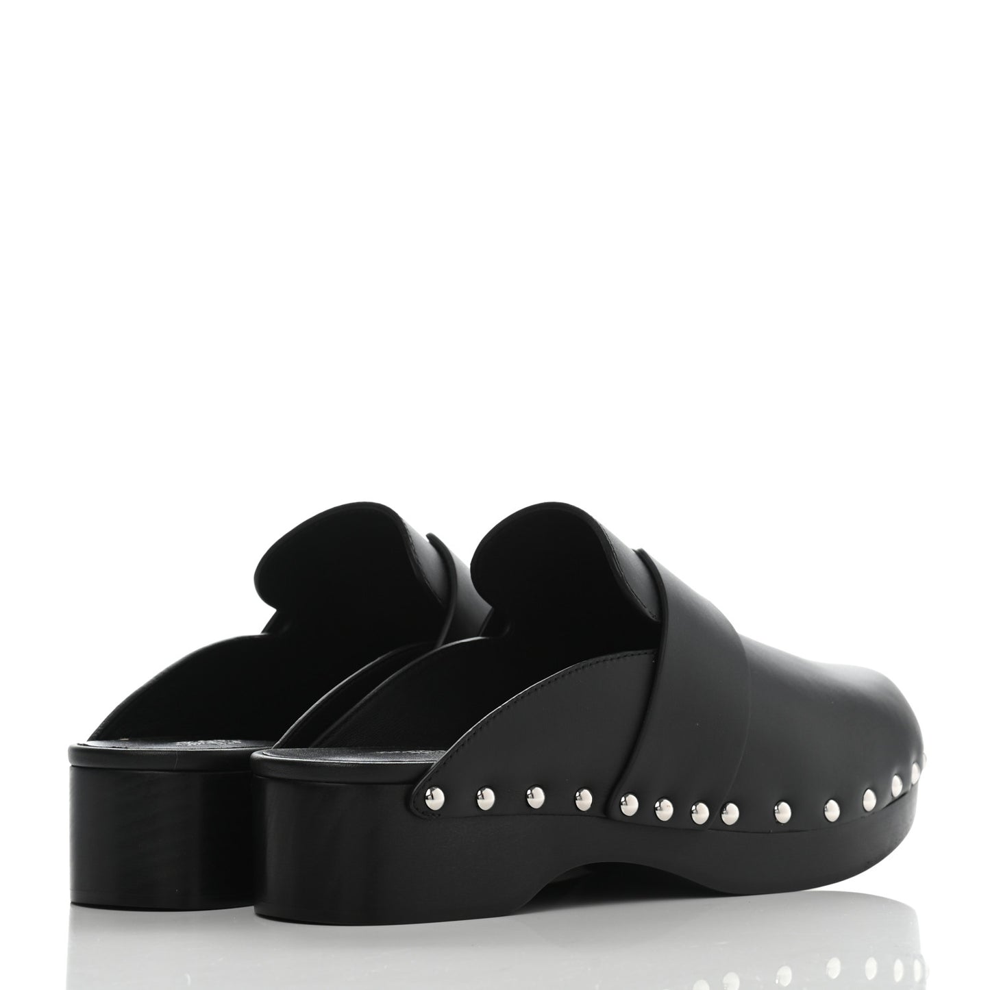 Calfskin Calya Mules 38 Black