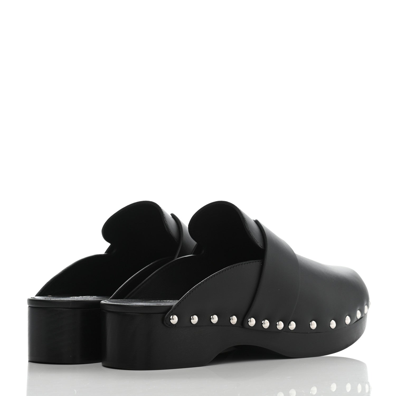 Hermes Calfskin Calya Mules 38 Black 4 of 6
