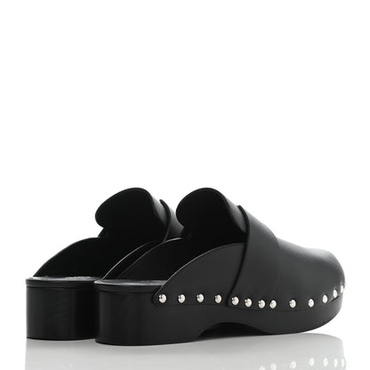 Hermes Calfskin Calya Mules 38 Black 4 of 6