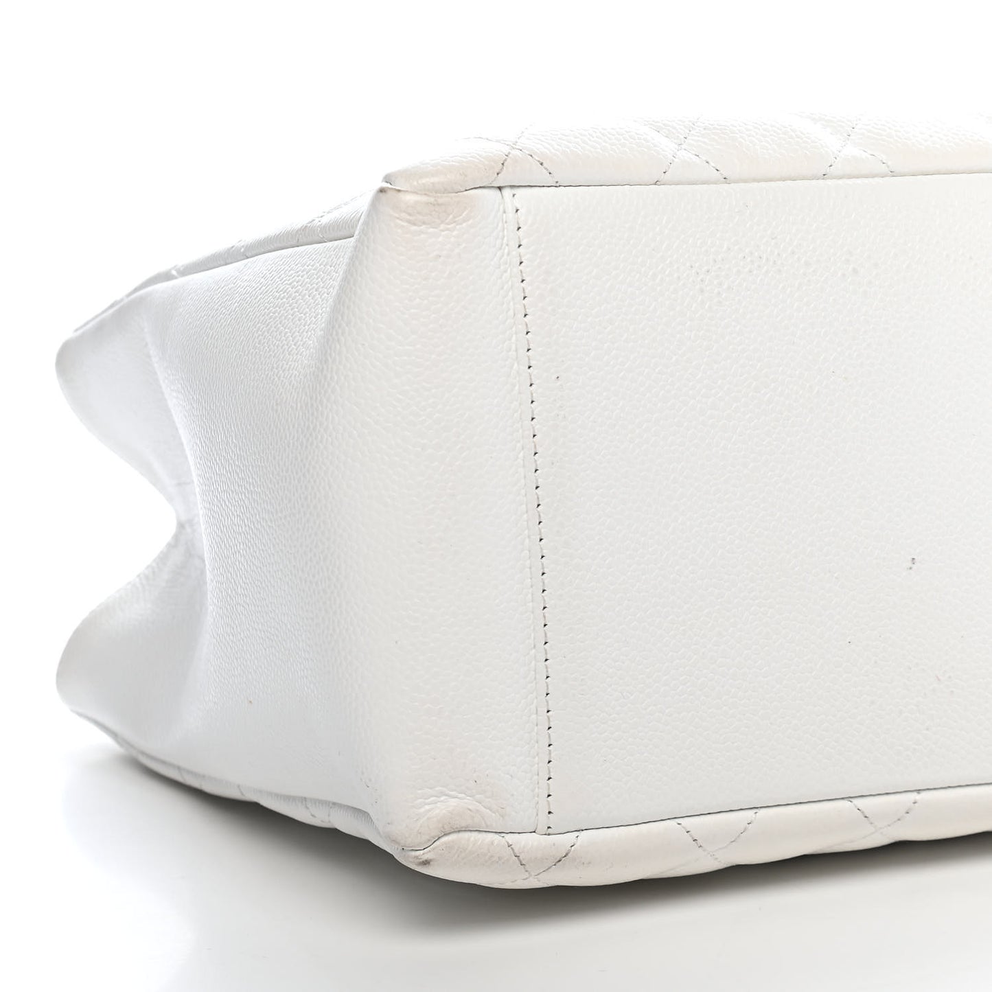 Caviar Quilted Grand Shopping Tote GST White