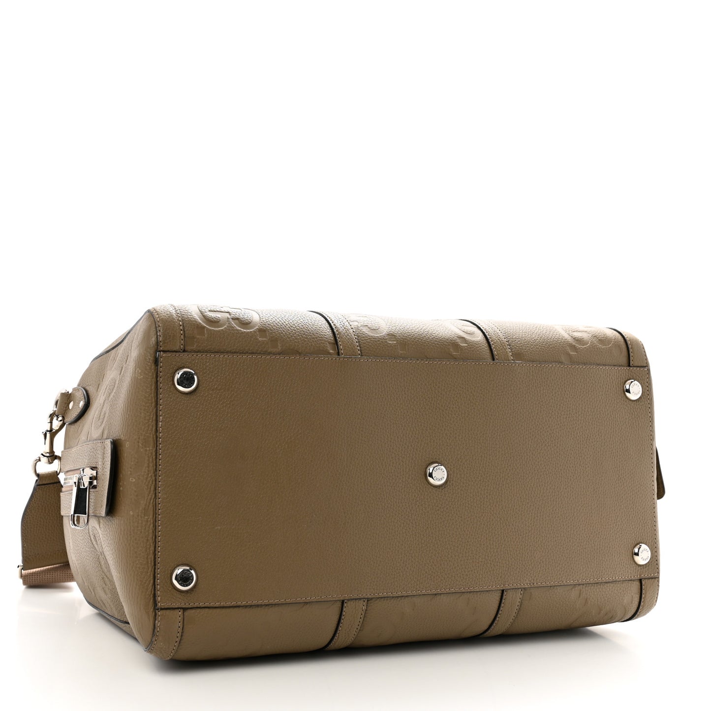 Piuma Calfskin Jumbo GG Embossed Large Duffle Bag Good Taupe