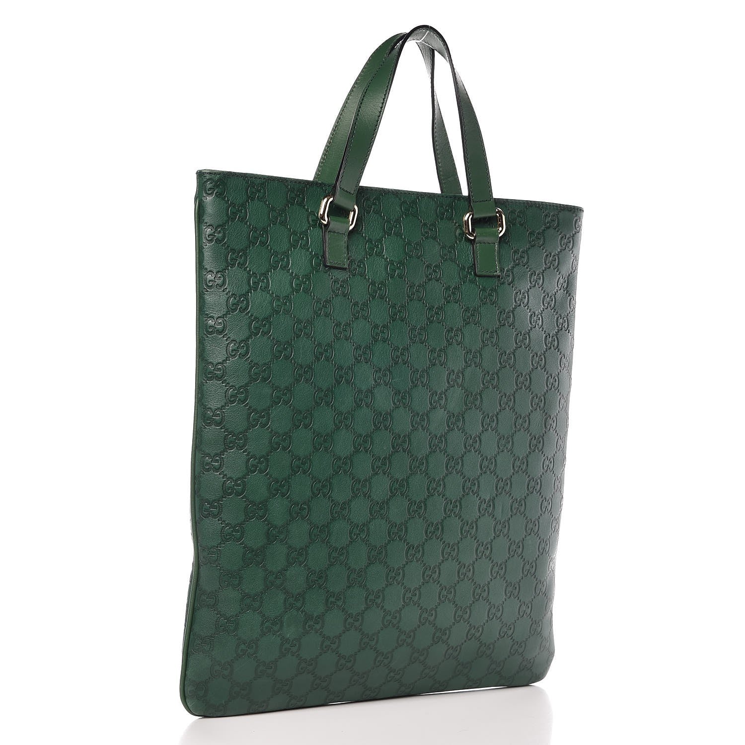 Gucci Guccissima Flat Vertical Tote Green 3 of 9