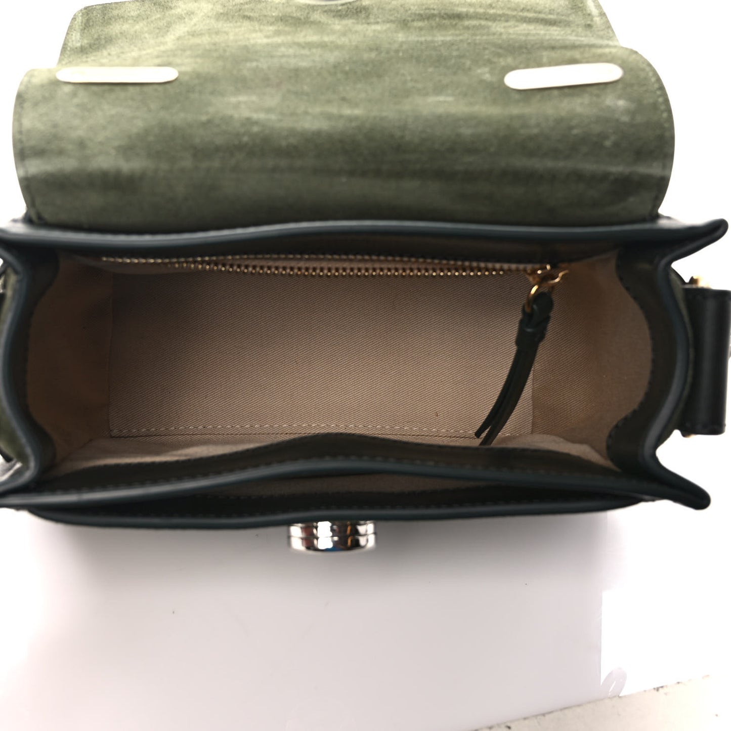 Calfskin Suede Mini Tess Day Bag Black Olive