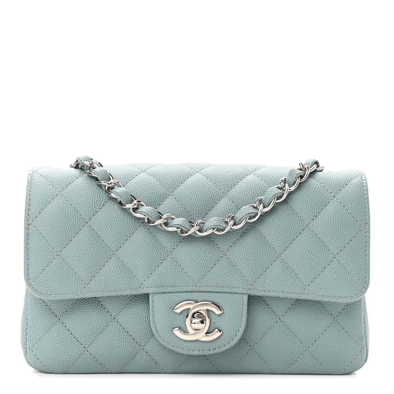 Chanel Caviar Quilted Mini Rectangular Flap Green 1 of 10