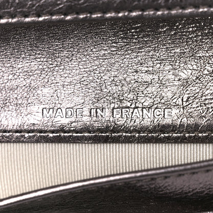 Chanel Metallic Calfskin Striped Quilted Reissue Flap Wallet Dark Silver 9 of 13