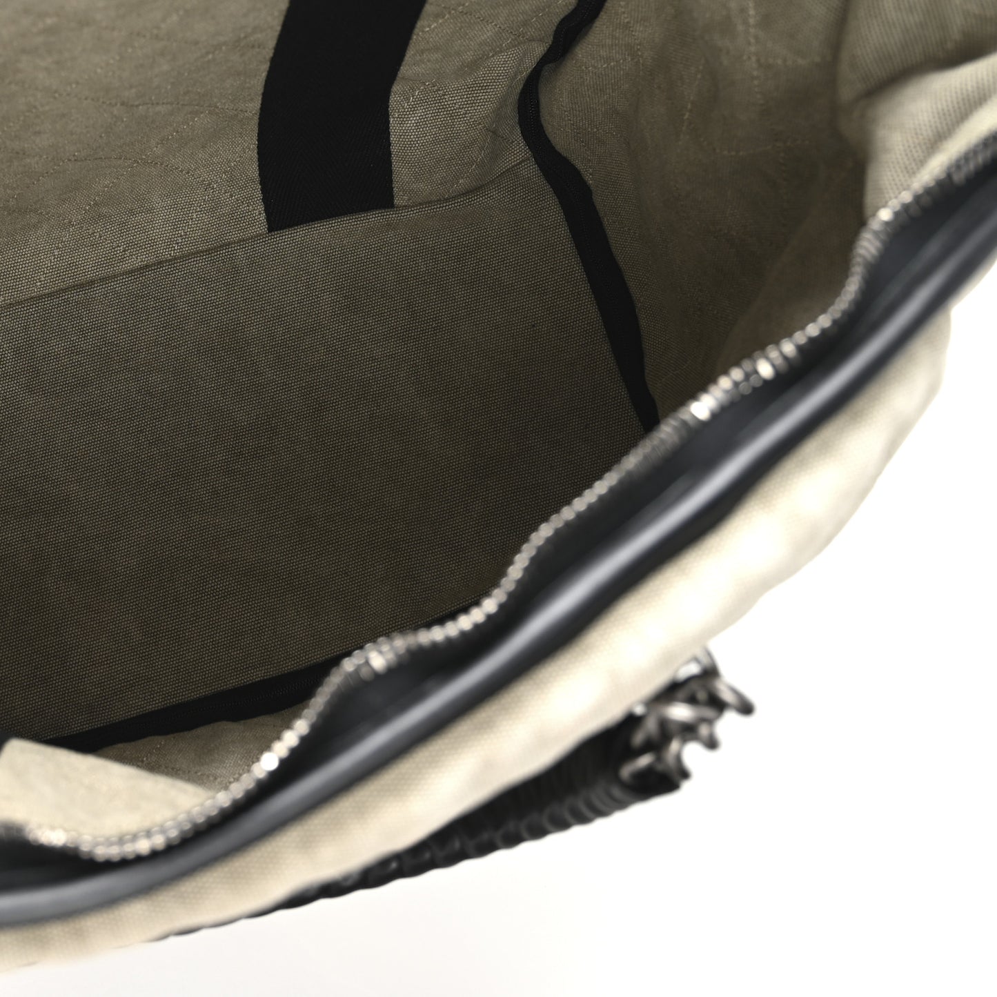 Washed Toile Calfskin Quilted Trolley Beige Black