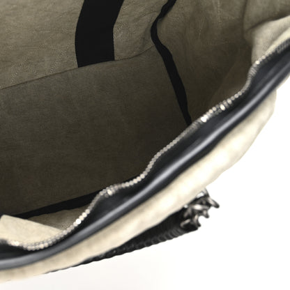 Chanel Washed Toile Calfskin Quilted Trolley Beige Black 5 of 13