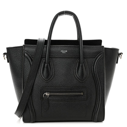 Celine Drummed Calfskin Nano Luggage Black 1 of 15