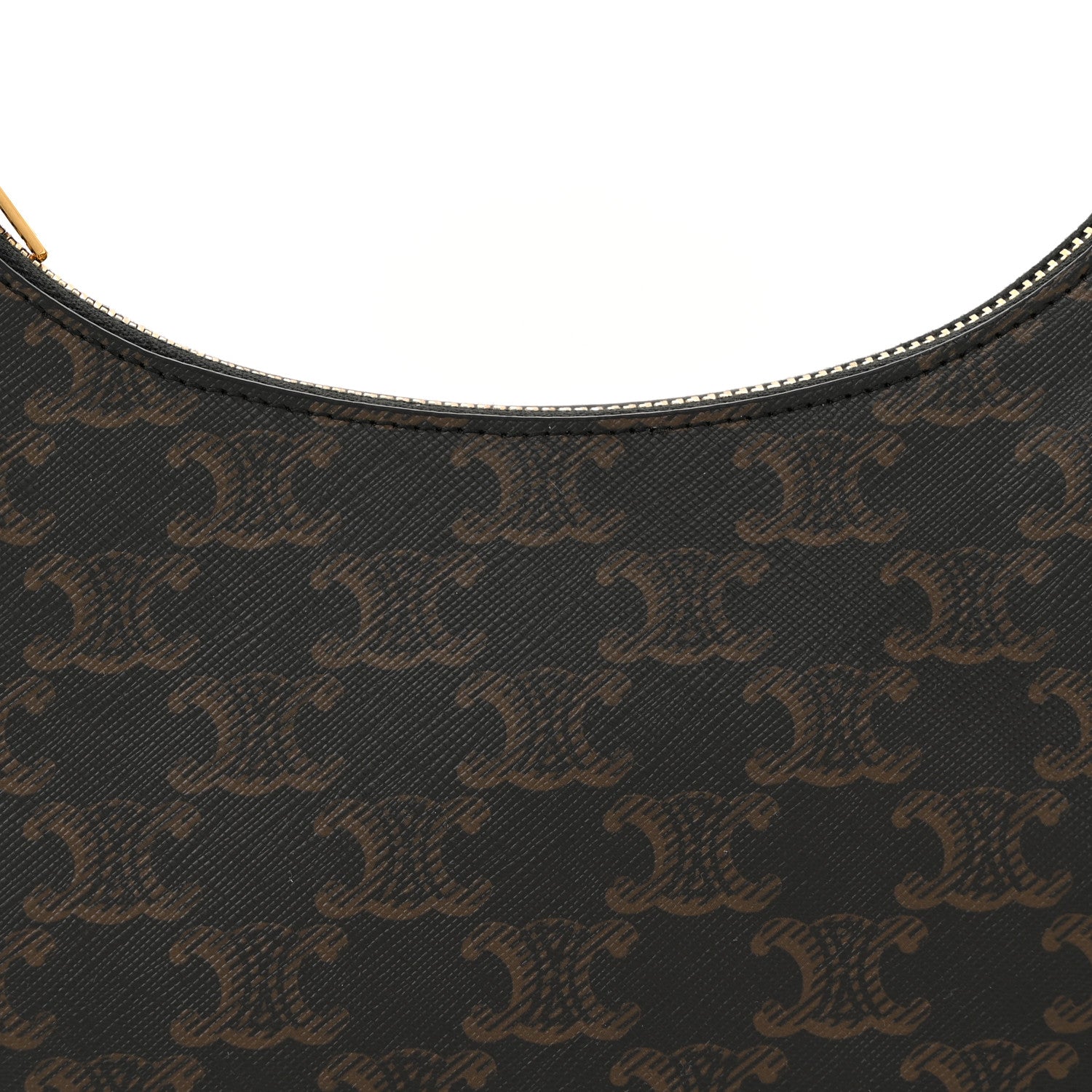 Celine Triomphe Canvas Calfskin Ava Shoulder Bag Tan 8 of 10