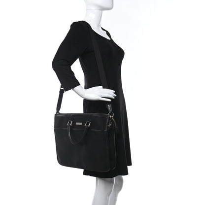 Burberry Nylon Calfskin Briefcase Black 3 of 11