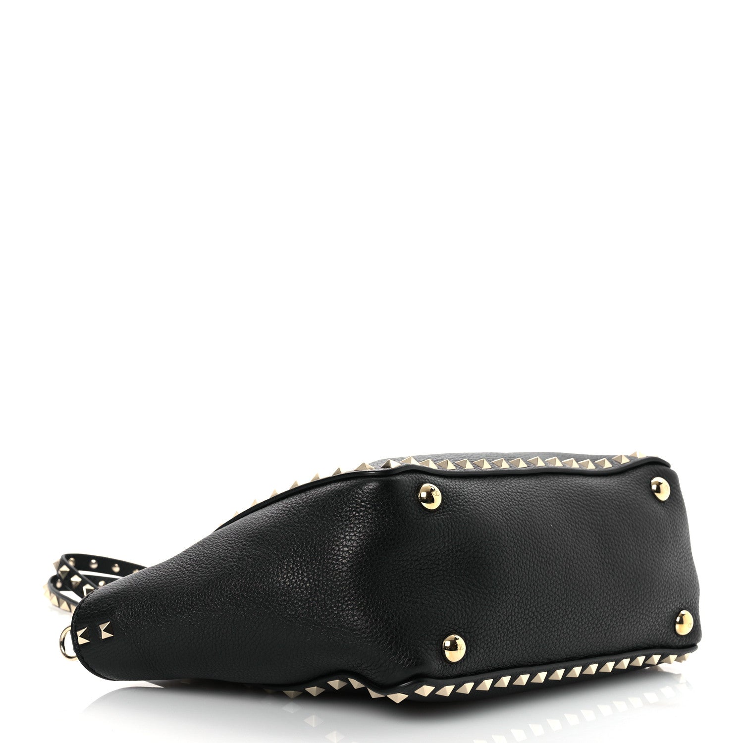 Valentino Garavani Grained Calfskin Small Rockstud Tote Black 4 of 9