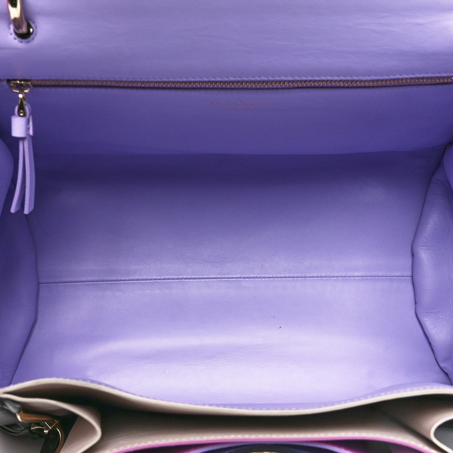 Calfskin Sofia Rainbow Top Handle Bag Black