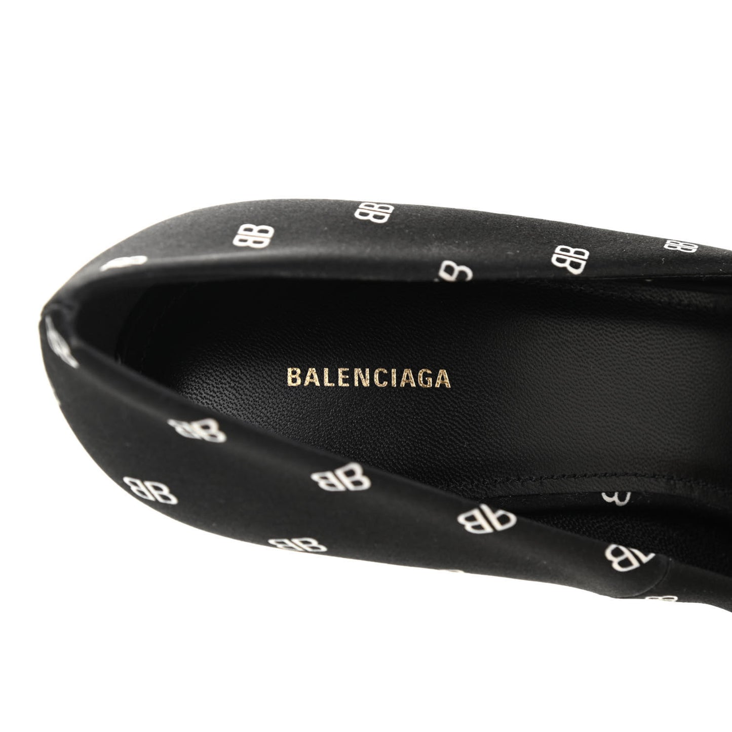Crepe Satin BB Allover Logo Knife 100mm Pumps 40 Black