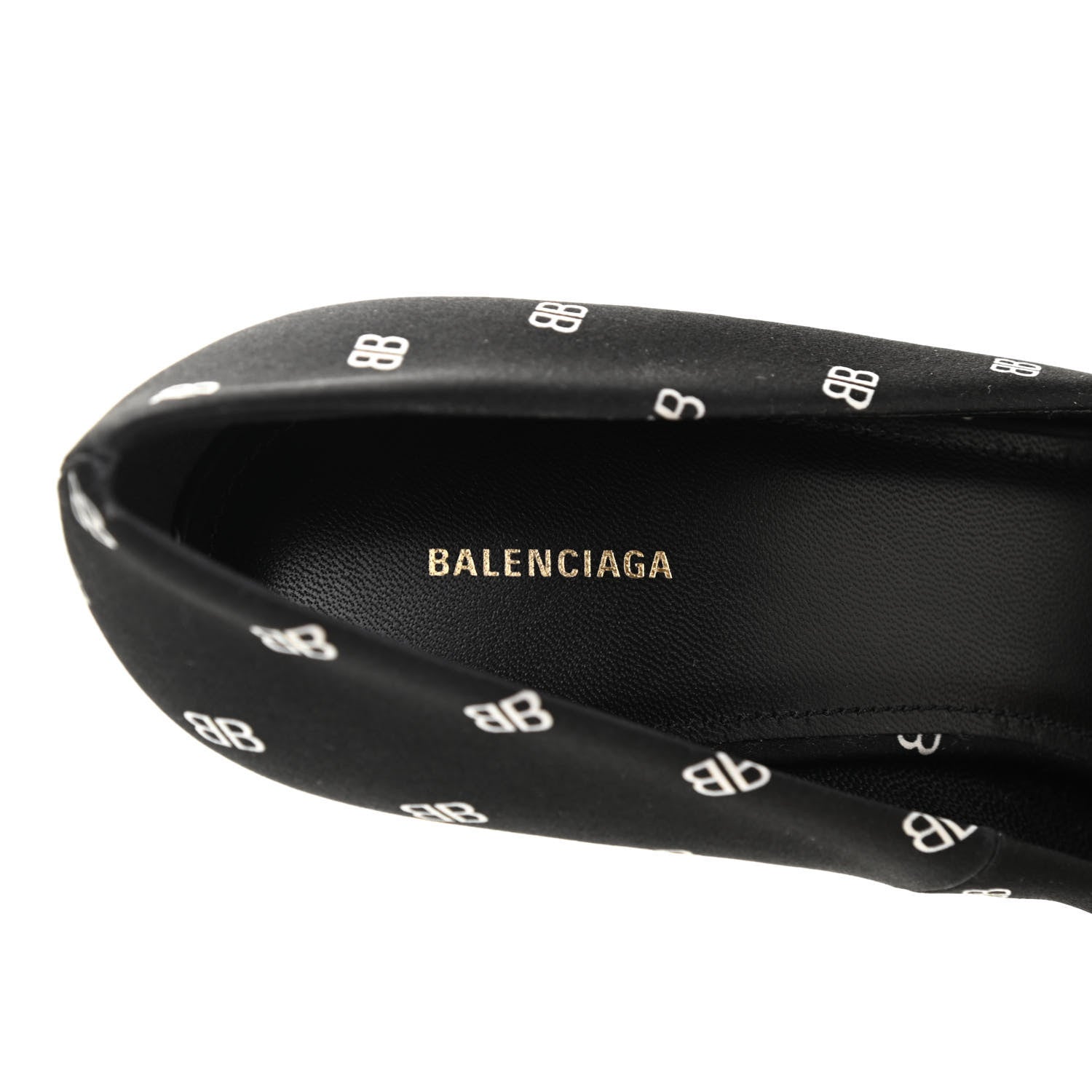 Balenciaga Crepe Satin BB Allover Logo Knife 100mm Pumps 40 Black 6 of 10