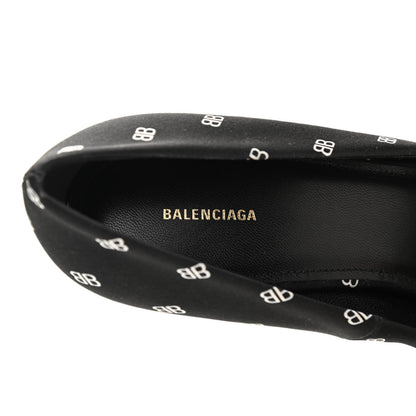 Balenciaga Crepe Satin BB Allover Logo Knife 100mm Pumps 40 Black 6 of 10