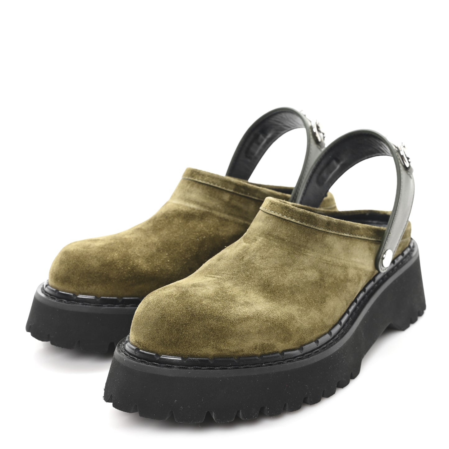 Suede Womens Horsebit Platform Mules 36 Dark Green