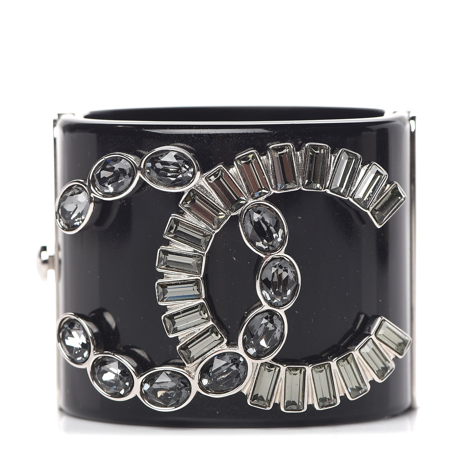 Resin Baguette Crystal CC Cuff Black
