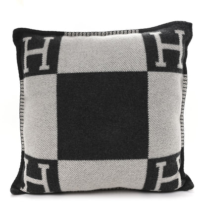 Hermes Wool Cashmere Avalon Pillow PM Ecru Gris Fonce 1 of 3