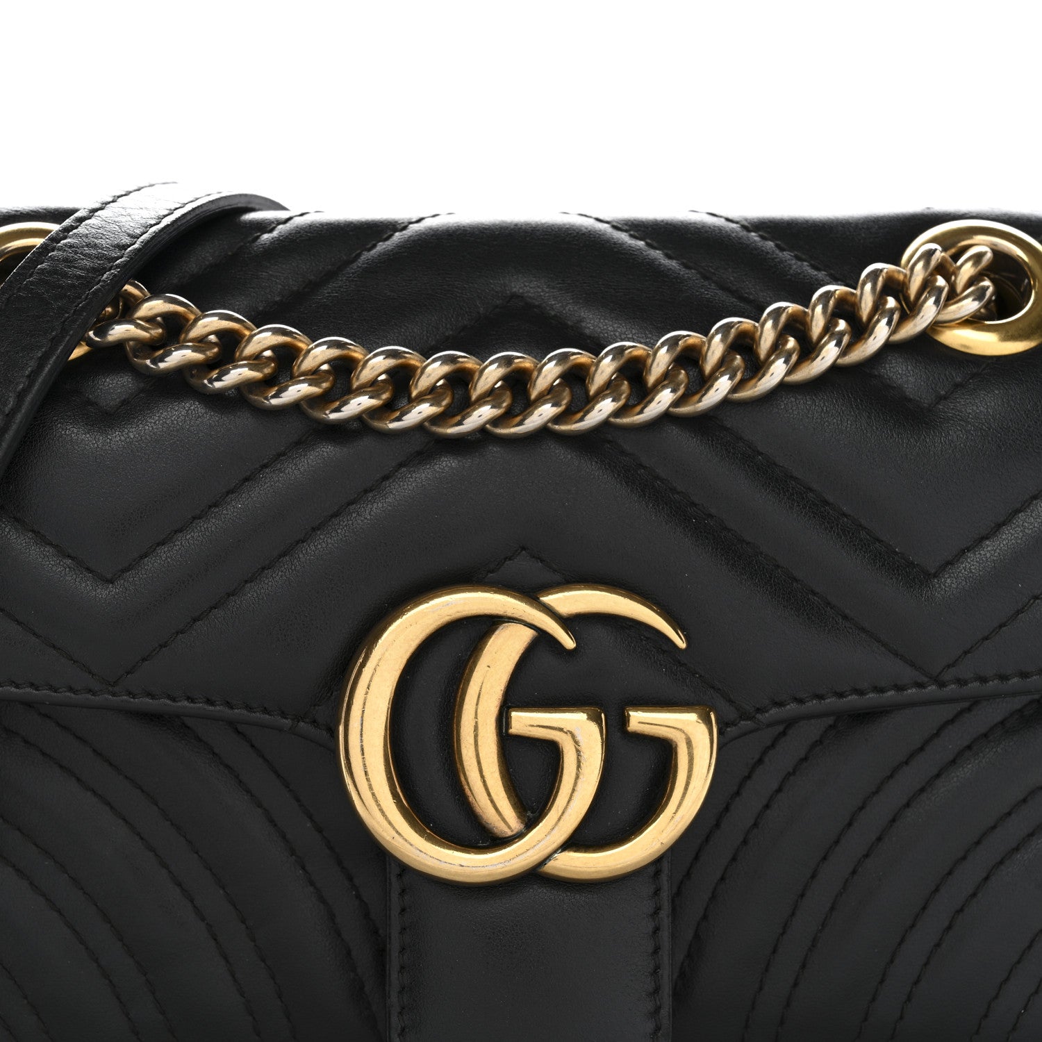 Gucci Calfskin Matelasse Mini GG Marmont Shoulder Bag Black 8 of 15